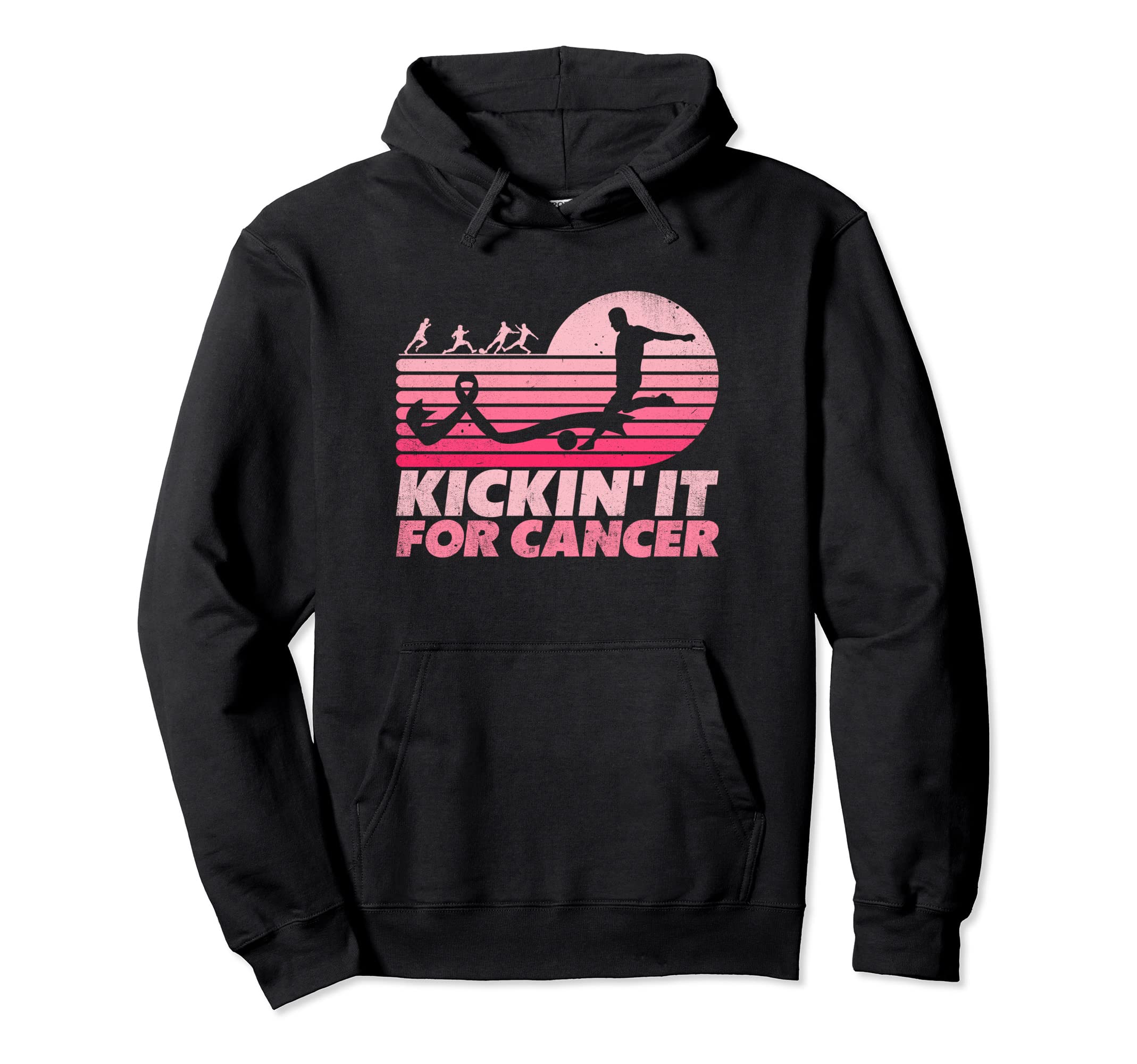 Kickin It Cancer Soccer Ribbon Breast Hoodie - Custom Art Print Unisex