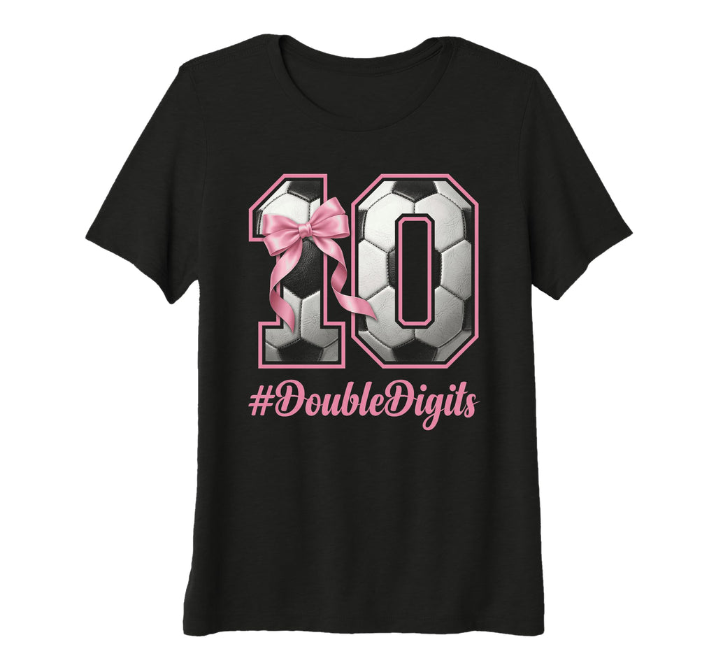 Womens Bow Soccer Football Double T-Shirt - Custom Art Print Men Women