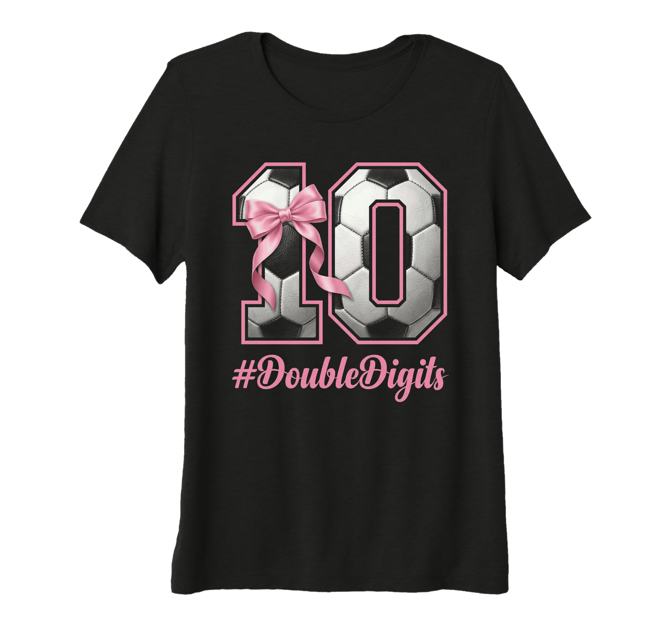 Womens Bow Soccer Football Double T-Shirt - Custom Art Print Men Women