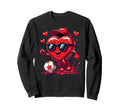 Valentine Soccer Heart Drip Sport Sweatshirt - Graphic Print for Adults