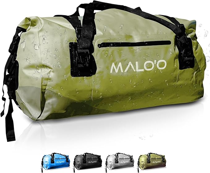 Malo'o Waterproof Dry Bag Duffel 40L/60L/100L, Roll Top Duffel Keeps Gear Dry for Kayaking, Rafting, Boating, Swimming, Camping, Hiking, Beach, Fishing - Internal & External Pockets and Molle Loops