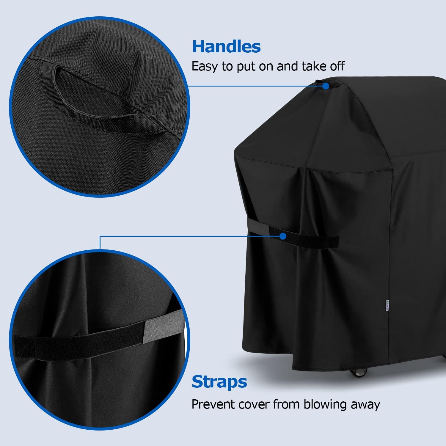 SunPatio 58 Inch Outdoor Grill Cover, Compatible for Weber Genesis II, Genesis 300 and II LX 300 Series Gas Grills, Heavy Duty Waterproof Barbecue Cover, Compared to Weber 7130, 58"W x 25"D x 44.5"H