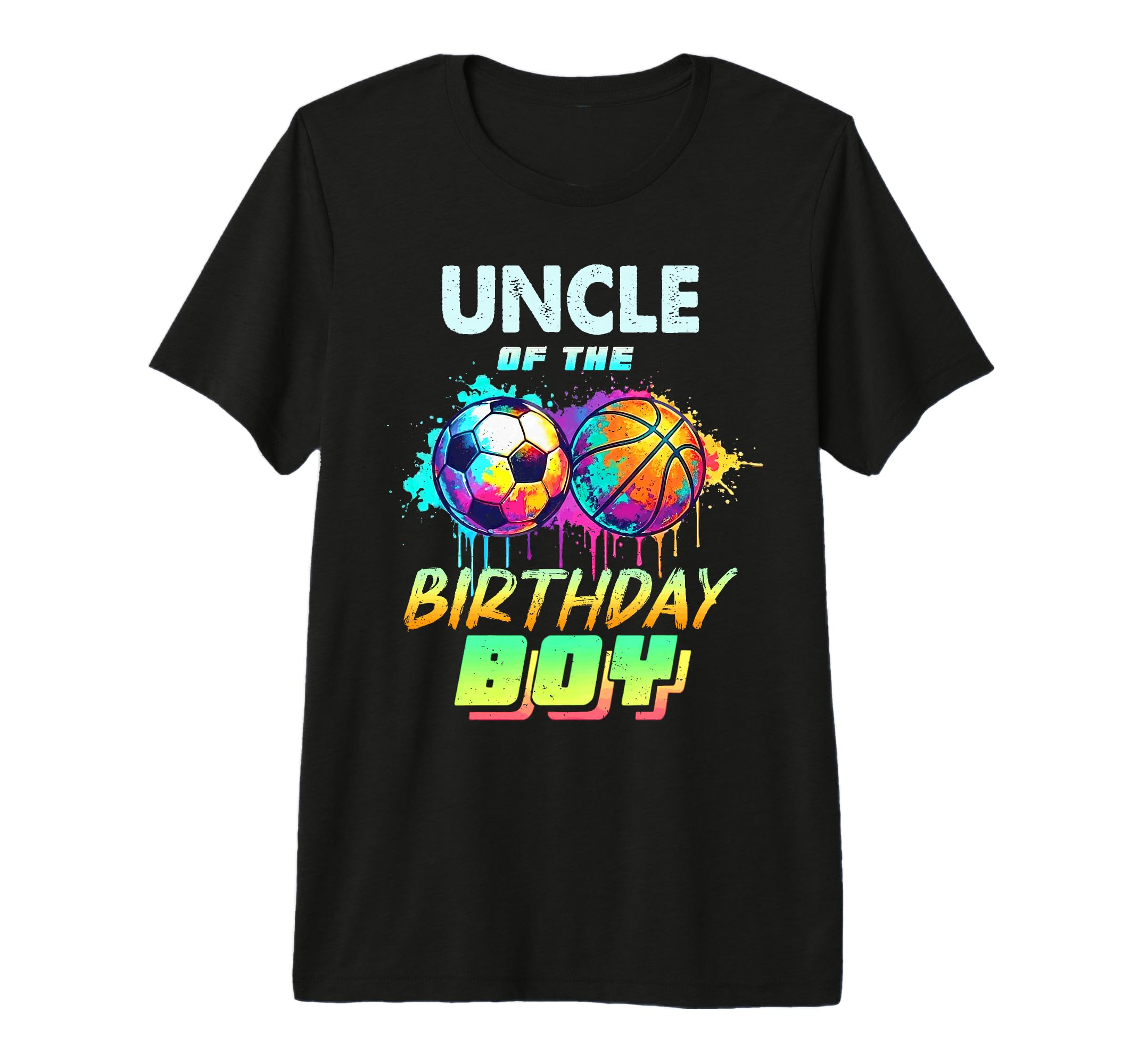 Uncle Birthday Basketball Soccer Ball T-Shirt - Graphic Print for Adults