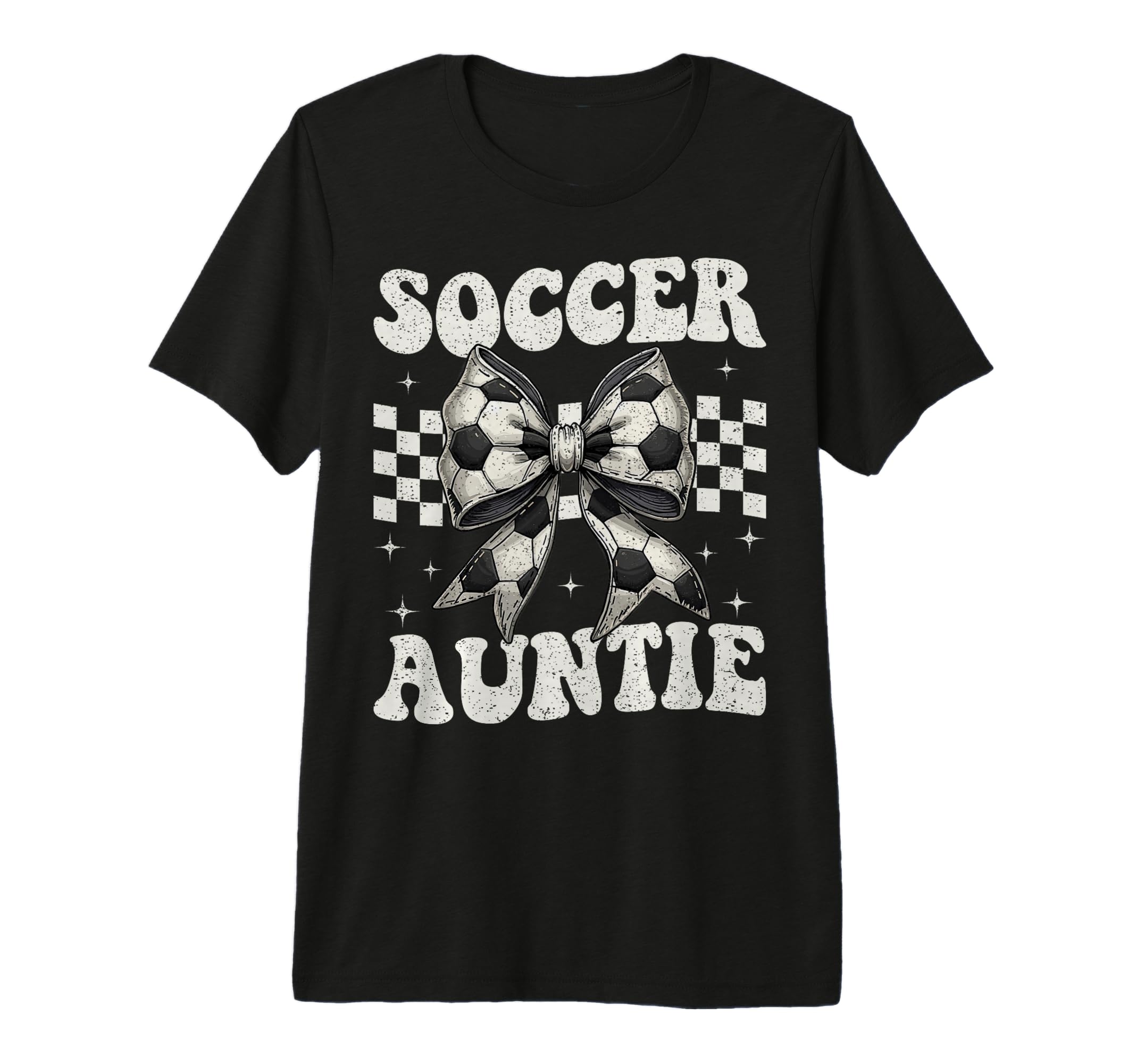 Soccer Auntie Funny Coquette Bow T-Shirt - Custom Art Print for Adults