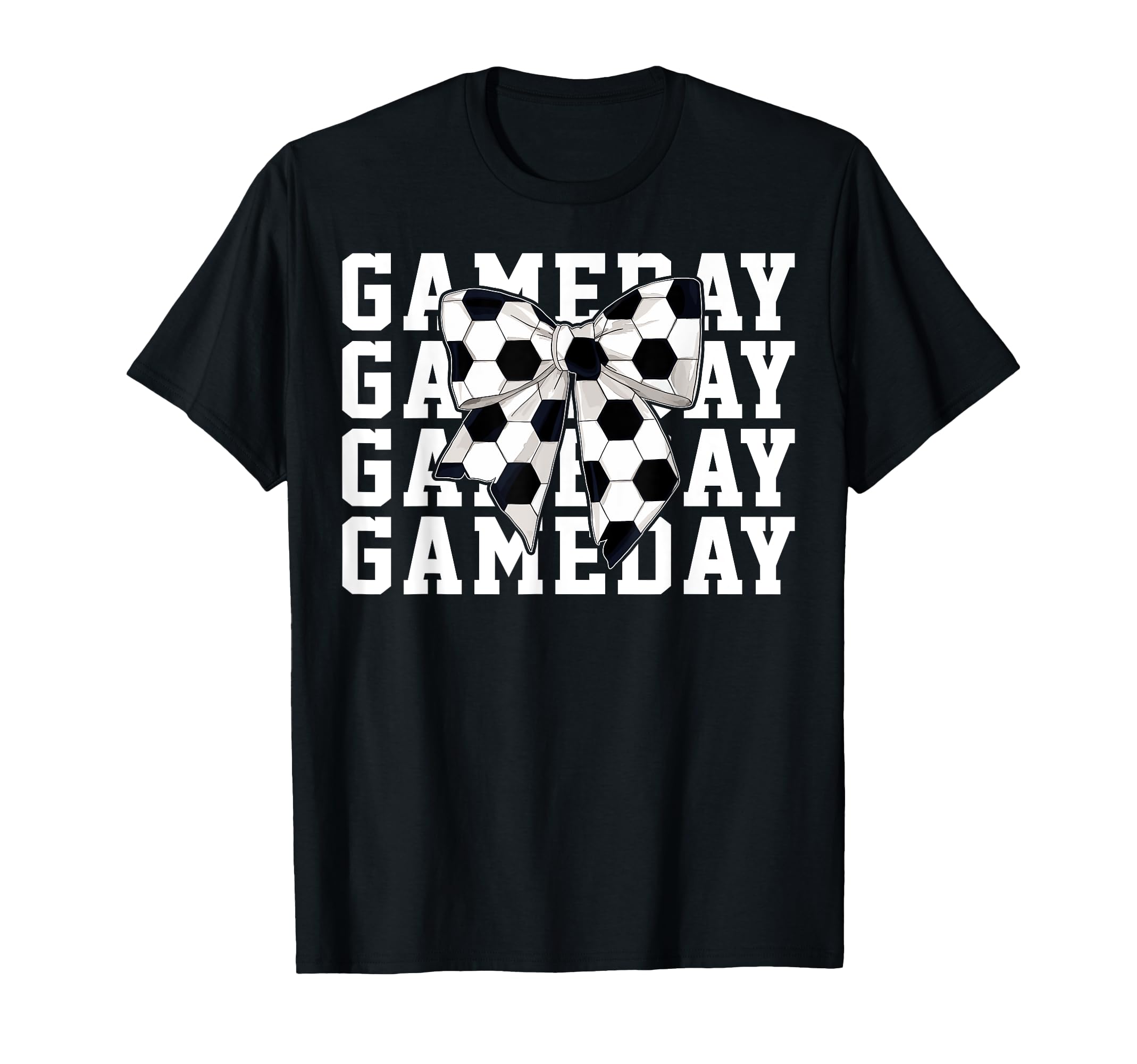 Soccer Lover Coquette Bow Game Day T-Shirt - Trendy Graphic for Adults