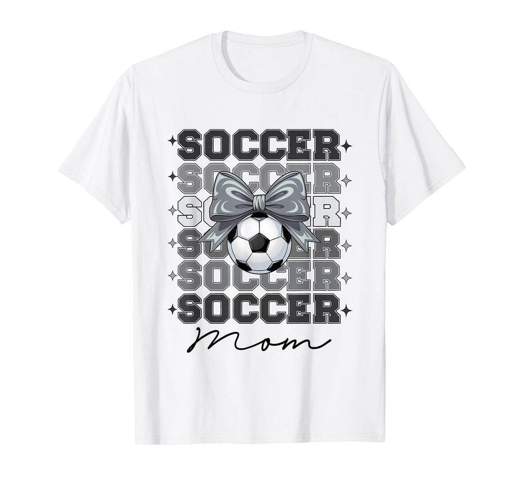 Groovy Soccer Mom Mother Coquette Bow T-Shirt - Streetwear Style Unisex