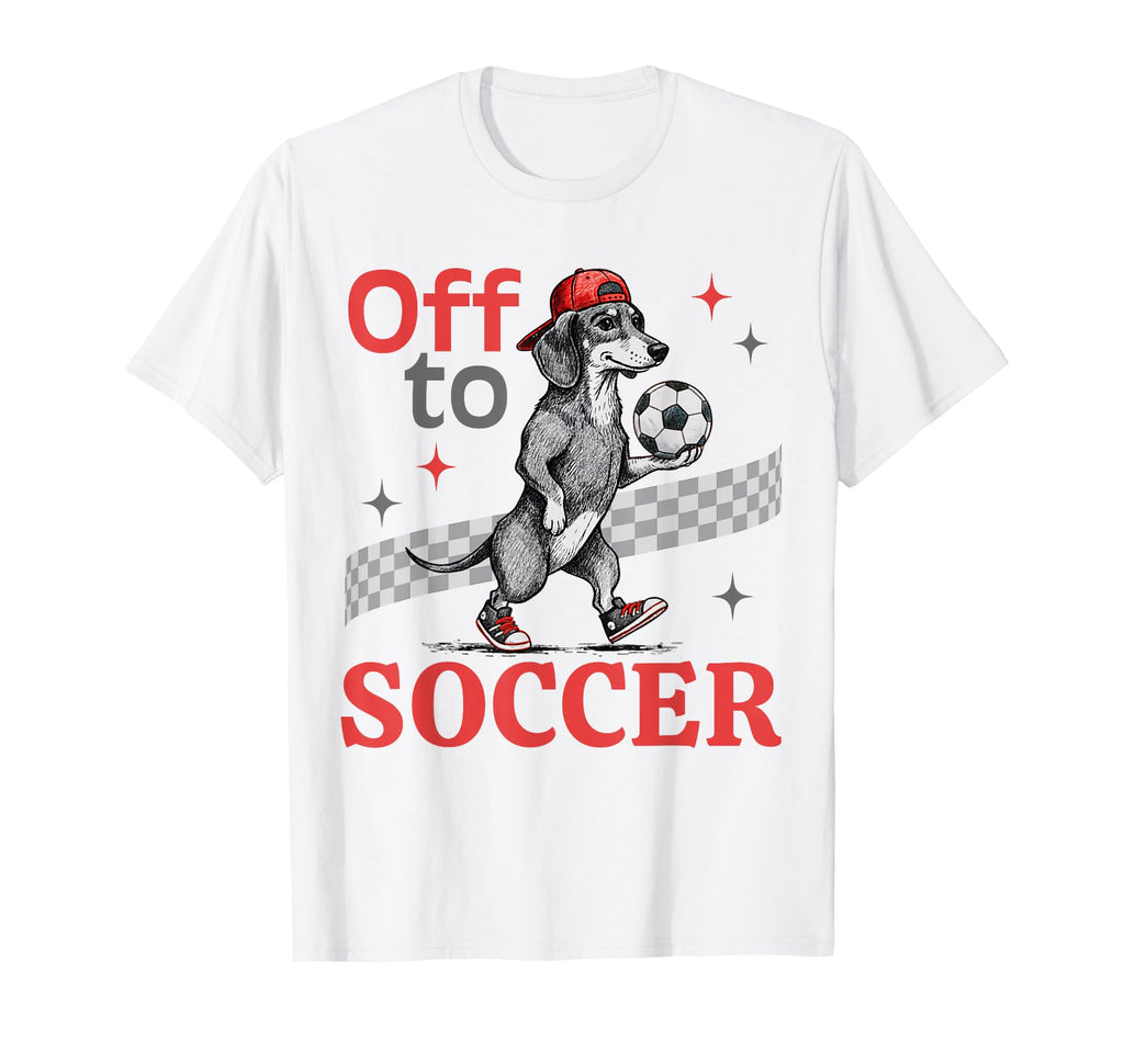 Dachshund Soccer Fan Funny Wiener Dog T-Shirt - Graphic Print for Adults