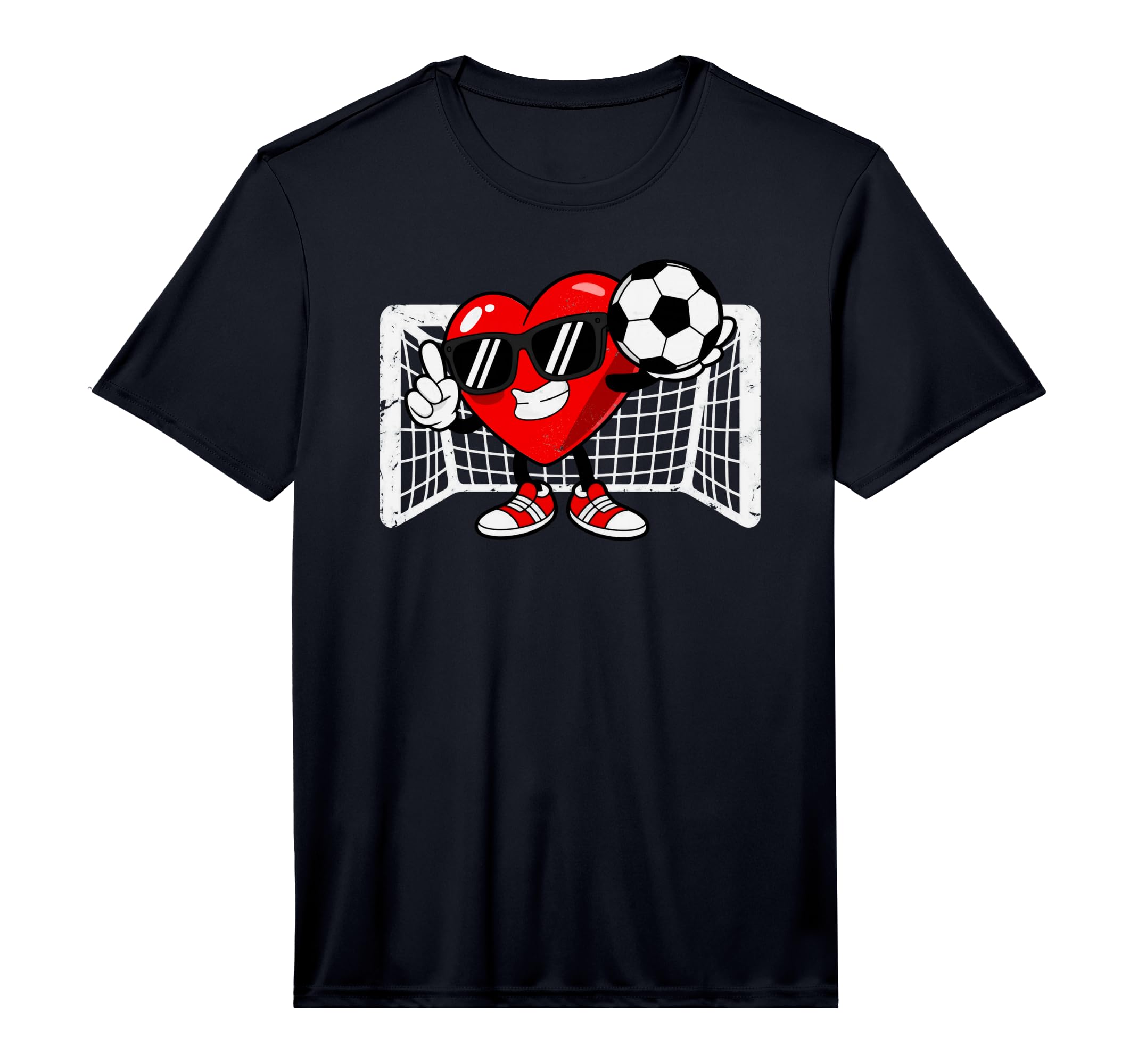 Valentine Soccer Heart Football T-Shirt - Streetwear Style for Adults