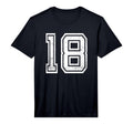 Number 18 Distressed Number Performance T-Shirt - Graphic Print for Adults