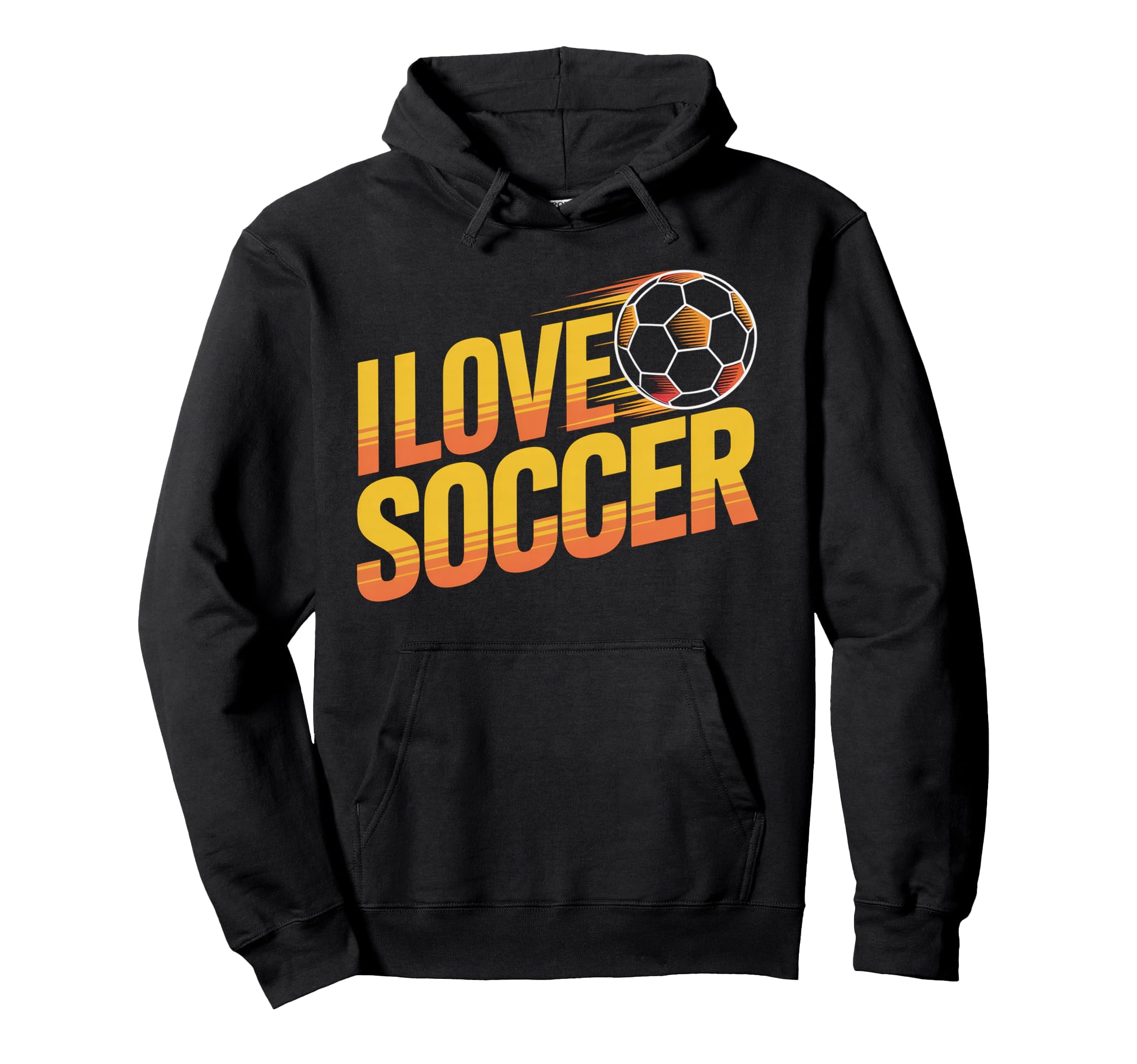 I Love Soccer Enthusiast Hoodie - Casual Everyday Wear for Adults