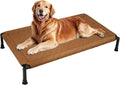 Veehoo Soft Plush Elevated Dog Bed, Raised Dog Beds with Heavy Duty Frame, Non-Slip Silicon Feet, Washable & Breathable Pet Cot for Indoor or Outdoor Use, 47" x 29", Brown, CWC2432A