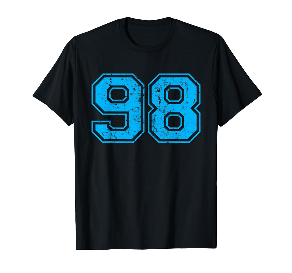 Number 98 Varsity Distressed Sport Team T-Shirt - Streetwear Style Unisex