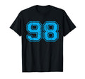 Number 98 Varsity Distressed Sport Team T-Shirt - Streetwear Style Unisex