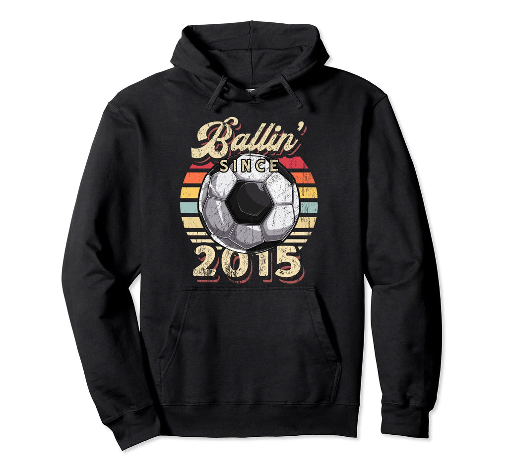 Ballin Since 2015 7Th Soccer Birthday Hoodie - Novelty Apparel for Adults