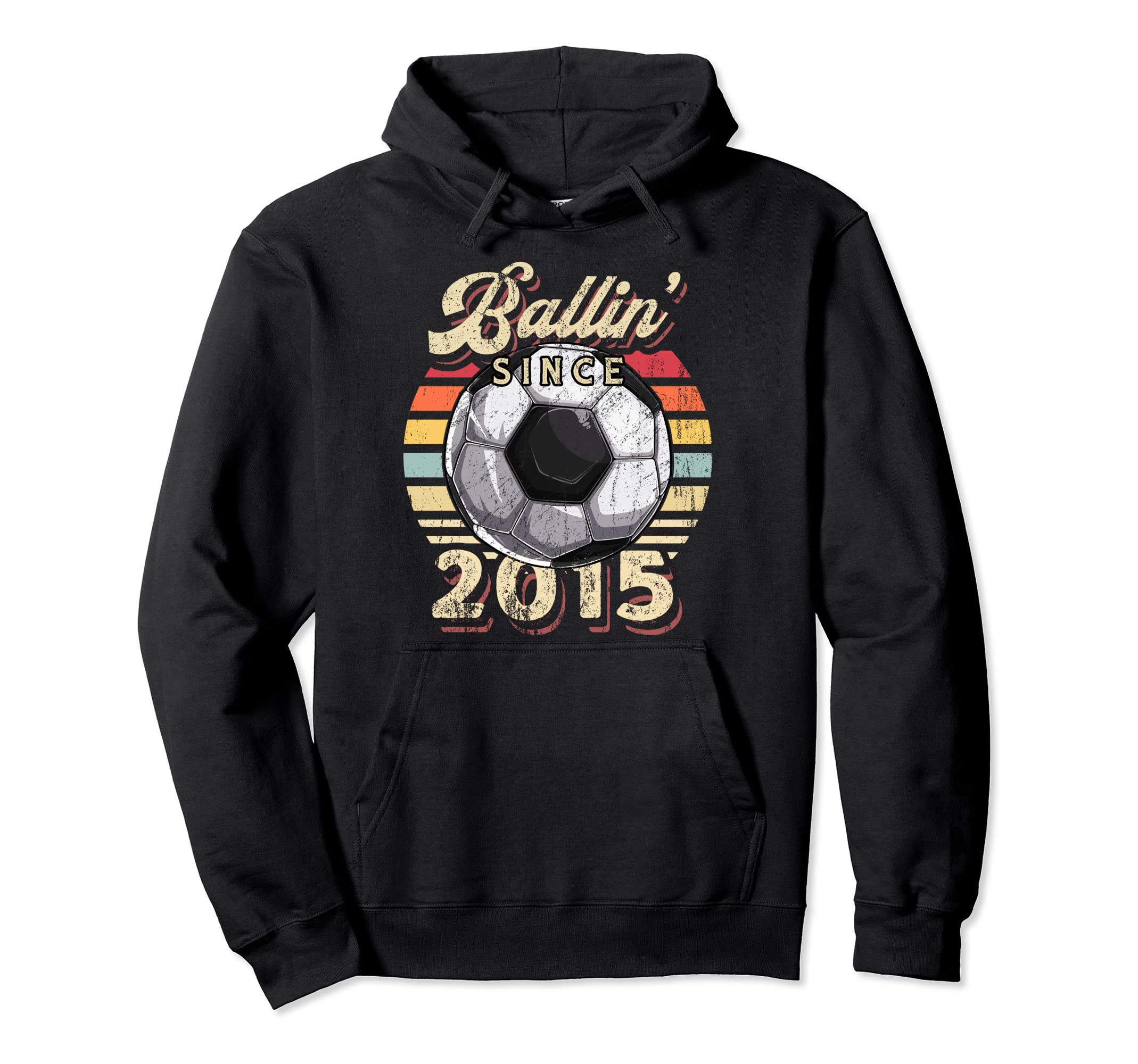 Ballin Since 2015 7Th Soccer Birthday Hoodie - Novelty Apparel for Adults