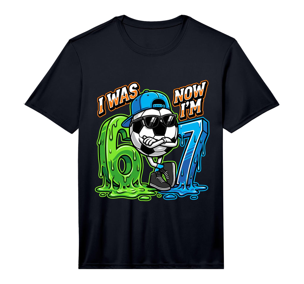 I Was 6 Now Im 7 Birthday Soccer Ball T-Shirt - Streetwear Style Men Women