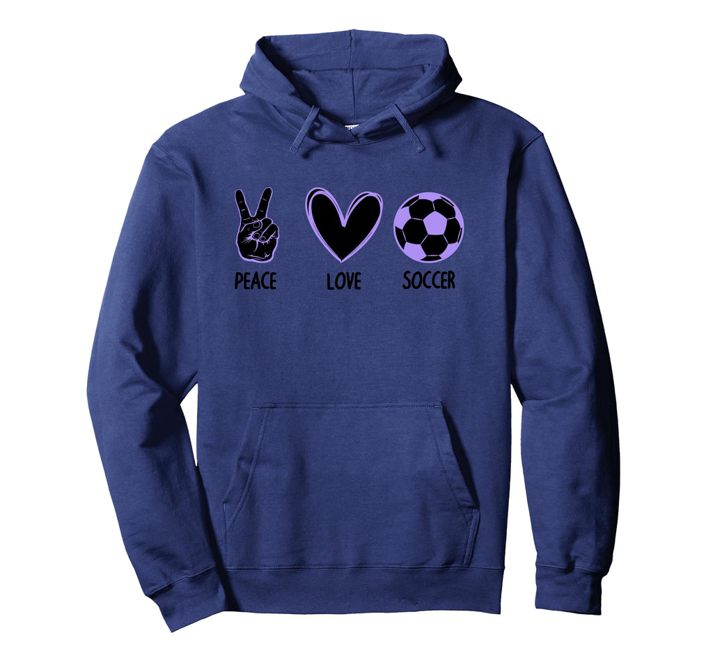 Soccer Peace Love Football Sports Hoodie - Fun Novelty Design for Adults