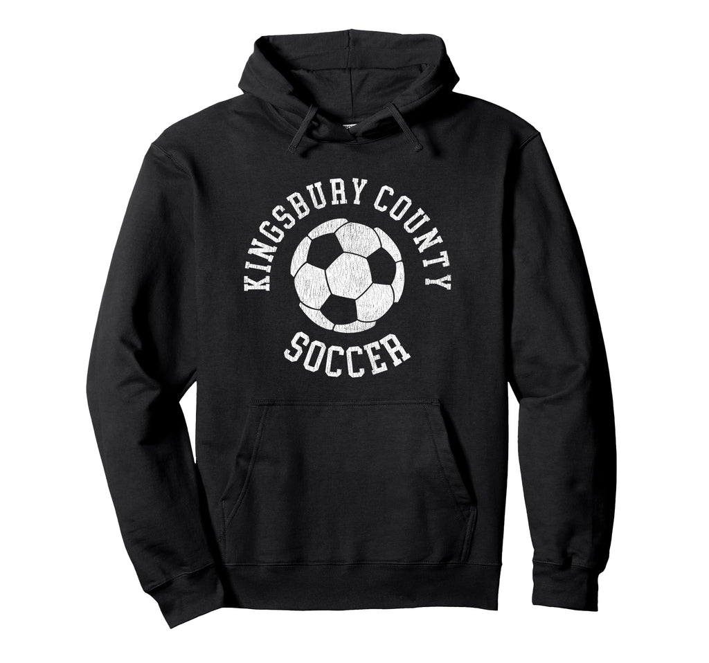 Kingsbury County Soccer Distressed 90S Hoodie - Graphic Print Unisex
