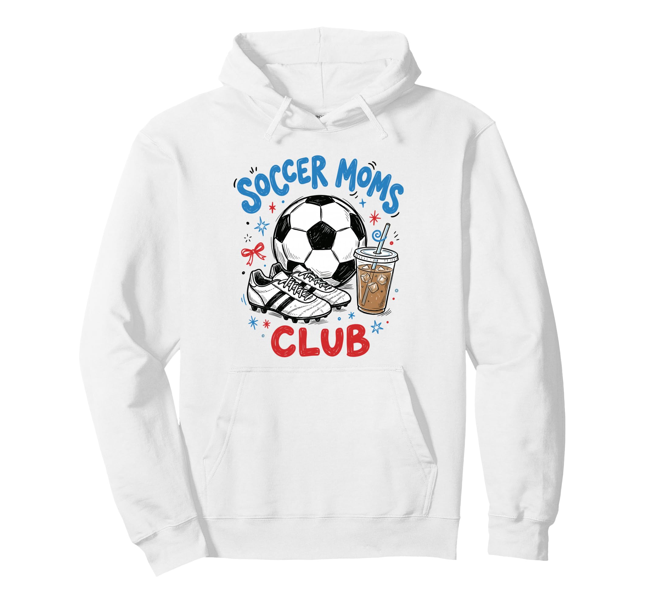 Soccer Moms Club Iced Coffee Cleats Hoodie - Graphic Print for Adults