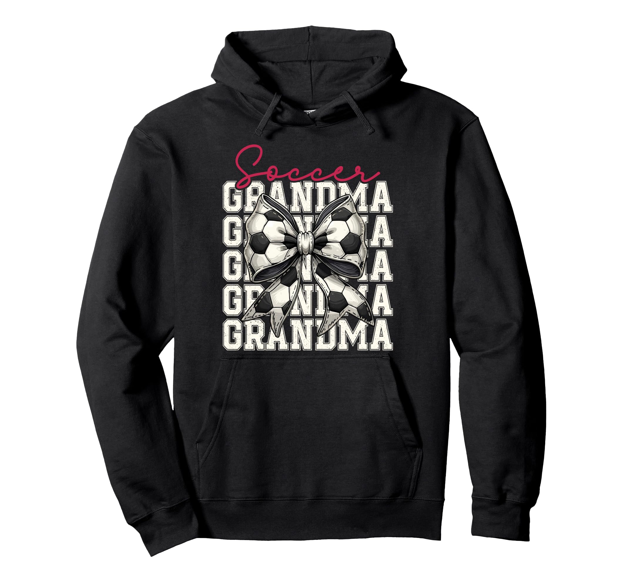 Soccer Grandma Funny Coquette Bow Hoodie - Minimalist Print Men Women