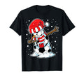 Soccer Snowman Dabbing Ball Santa T-Shirt - Casual Everyday Wear Men Women