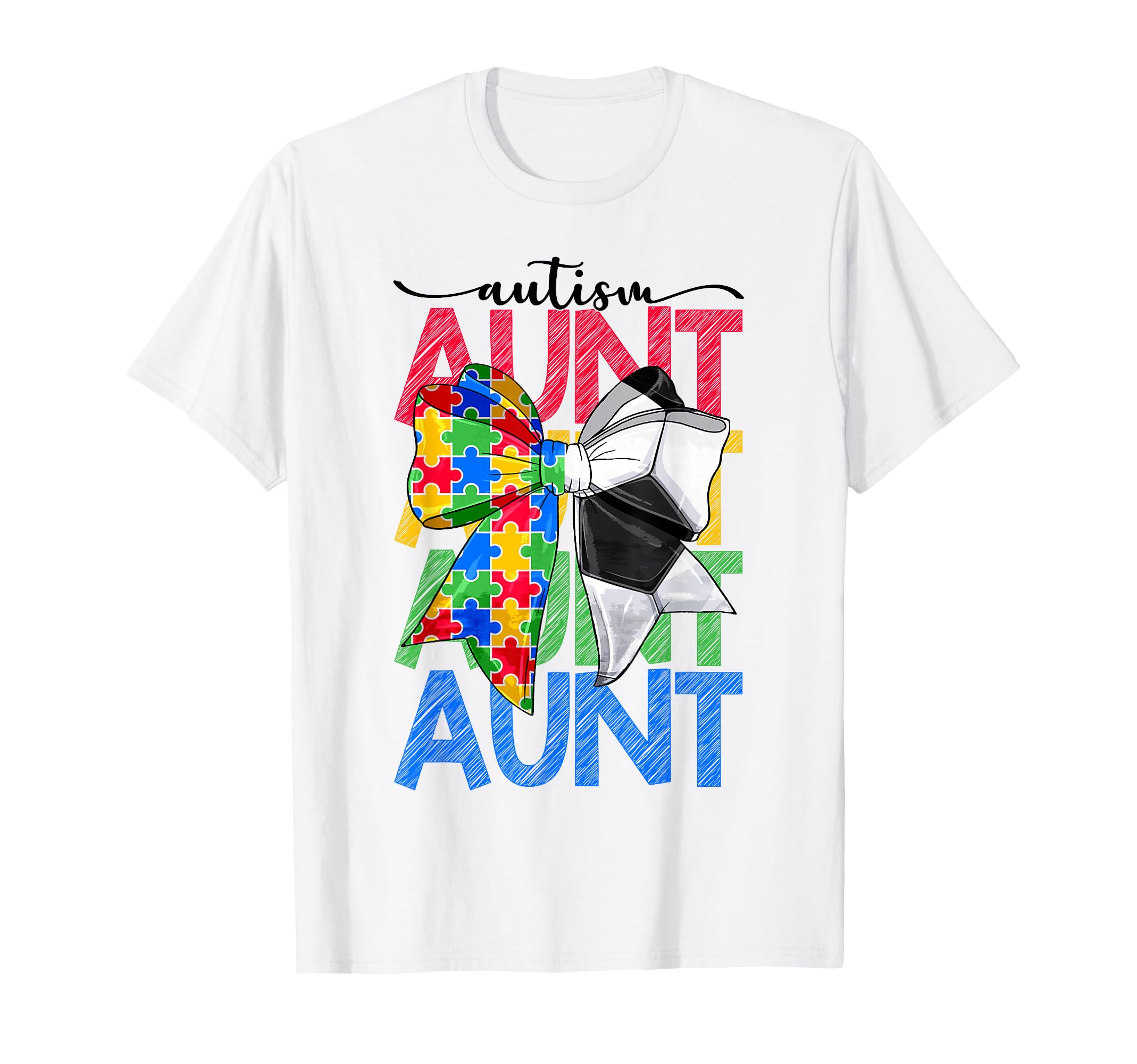 Autism Aunt Autism Awareness Coquette T-Shirt - Unique Graphic for Adults