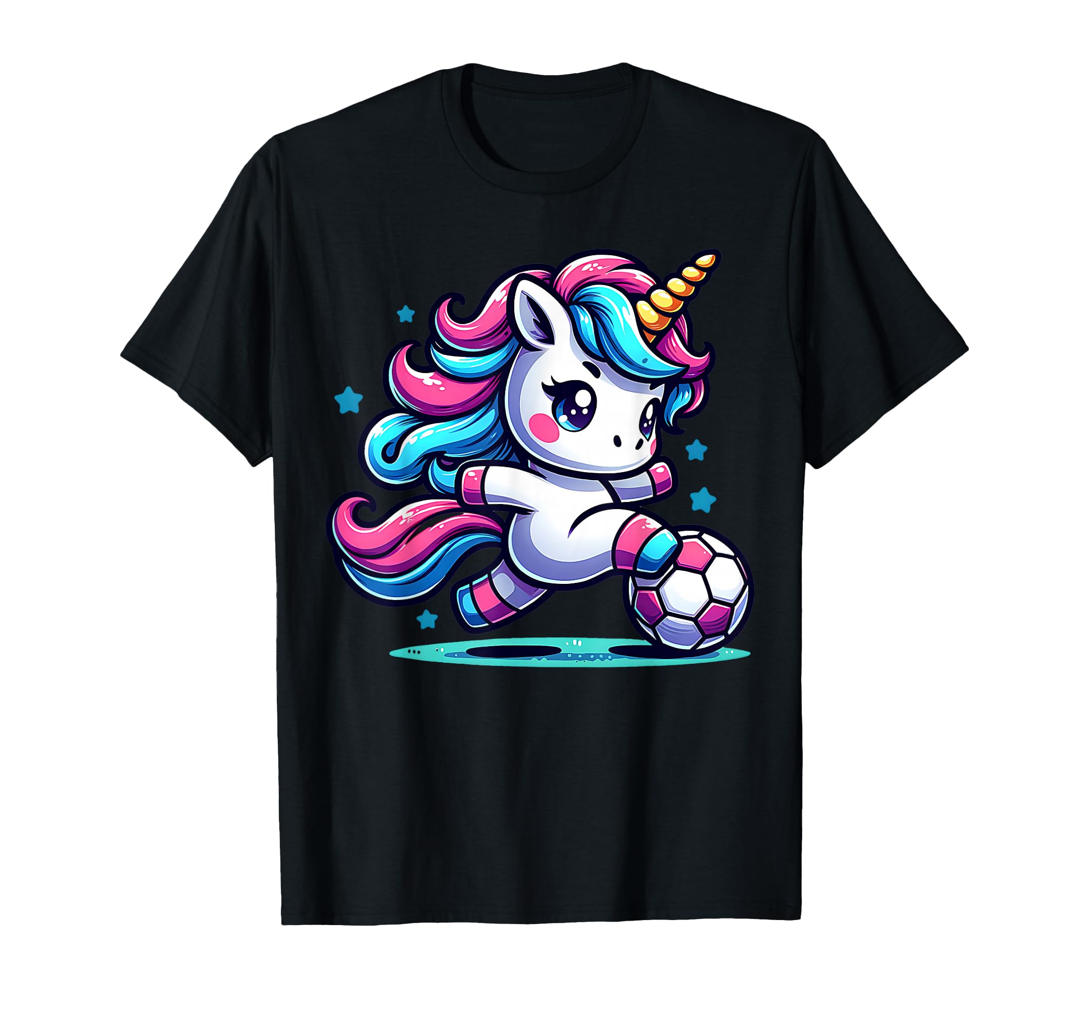 Footballer Unicorn Fans Soccer Team T-Shirt - Fun Novelty Design Men Women