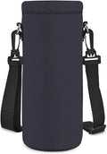 Neoprene Water Bottle Carrier Bag with Adjustable Shoulder Strap for Men Women Walking Hiking,Portable Insulated Holder Case for Stainless Steel/Glass/Plastic Bottles