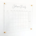 Personalized Clear Acrylic Calendar for Wall, Calendar Whiteboard for Wall, Dry Erase Wall Calendar, Wall Calendar Organizer System for Home (Cursive, Grey, 23"W x18.5"H)