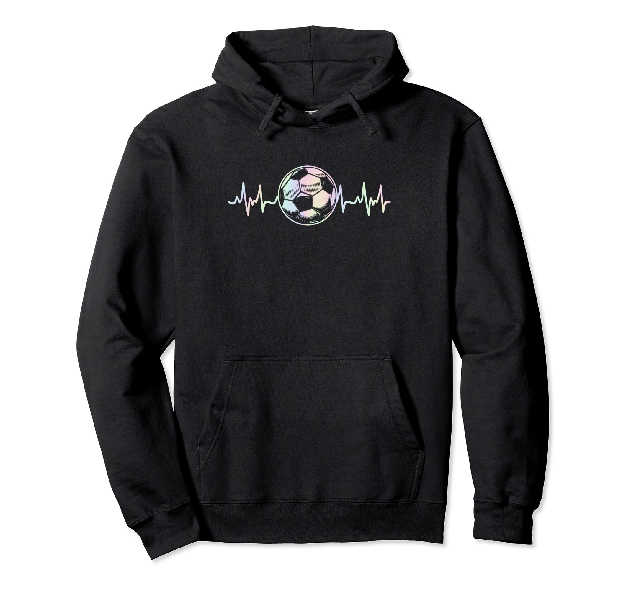 Soccer Heartbeat Sports Pastel Hoodie - Unique Graphic for Adults