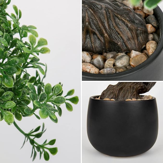 Artificial Bonsai Tree Juniper Faux Plants Indoor Fake Plants Decor with Ceramic Pots for Home Table Office Desk Bathroom Shelf Bedroom Living Room Farmhouse Decorations