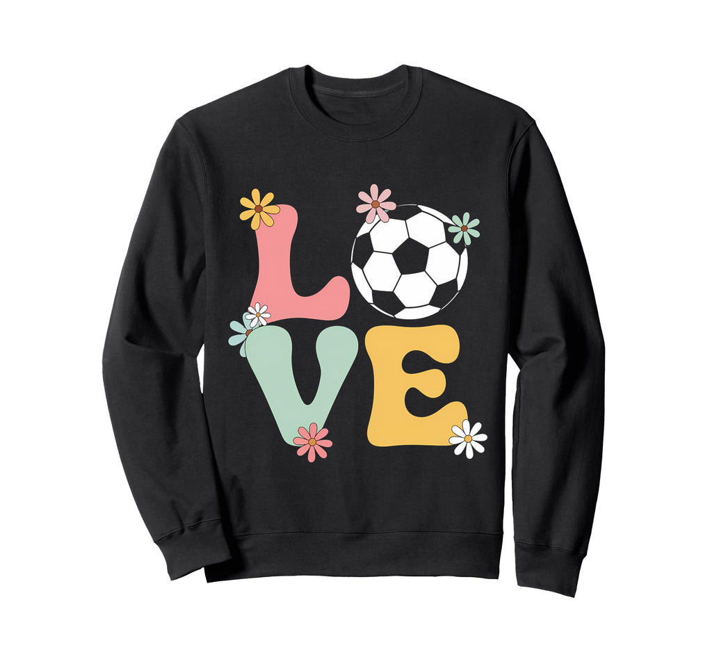 Colorful Love Soccer Floral Accents Sweatshirt - Custom Art Print Unisex