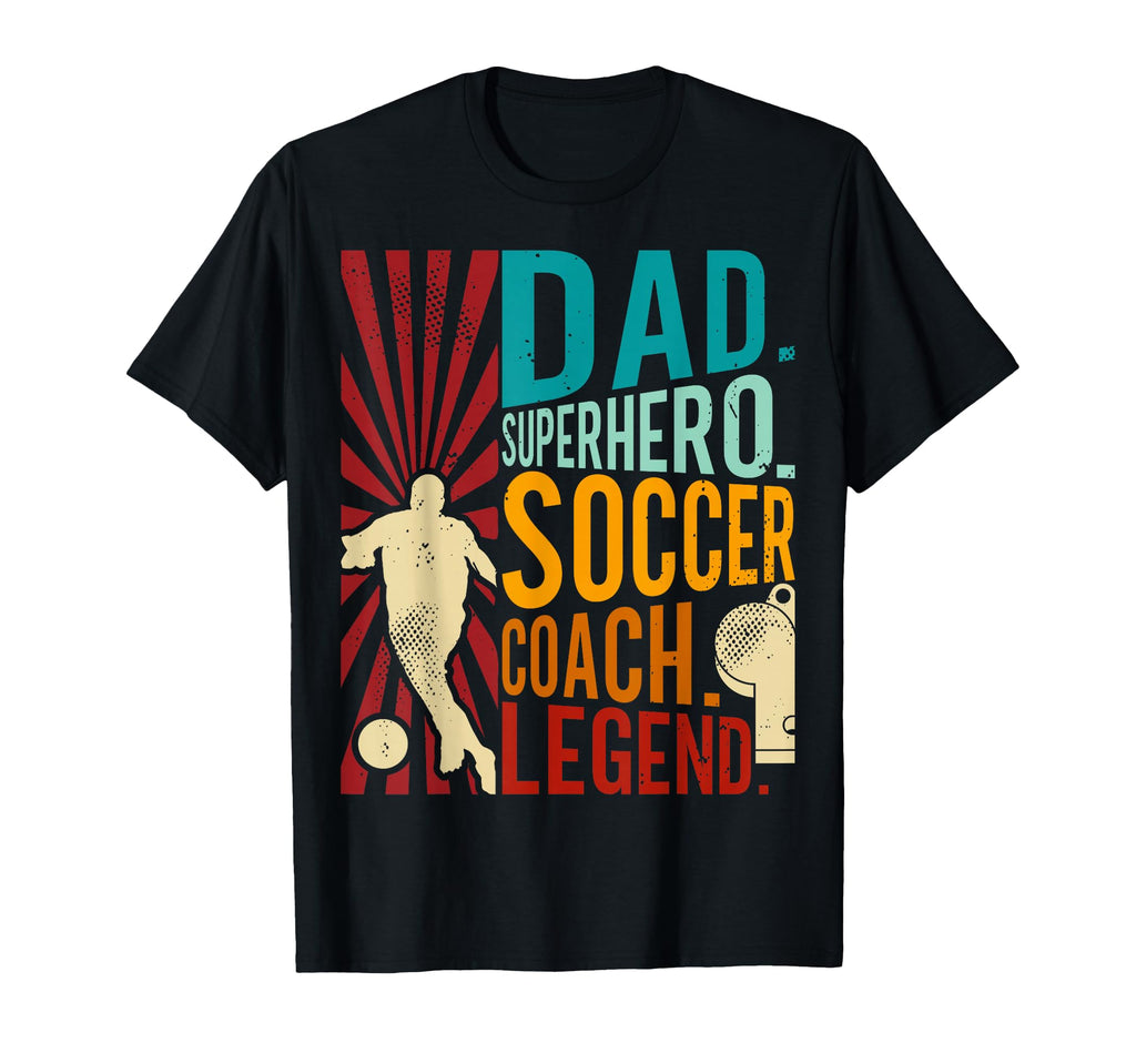 Soccer Coach Dad Superhero Father Legend T-Shirt - Minimalist Print Unisex