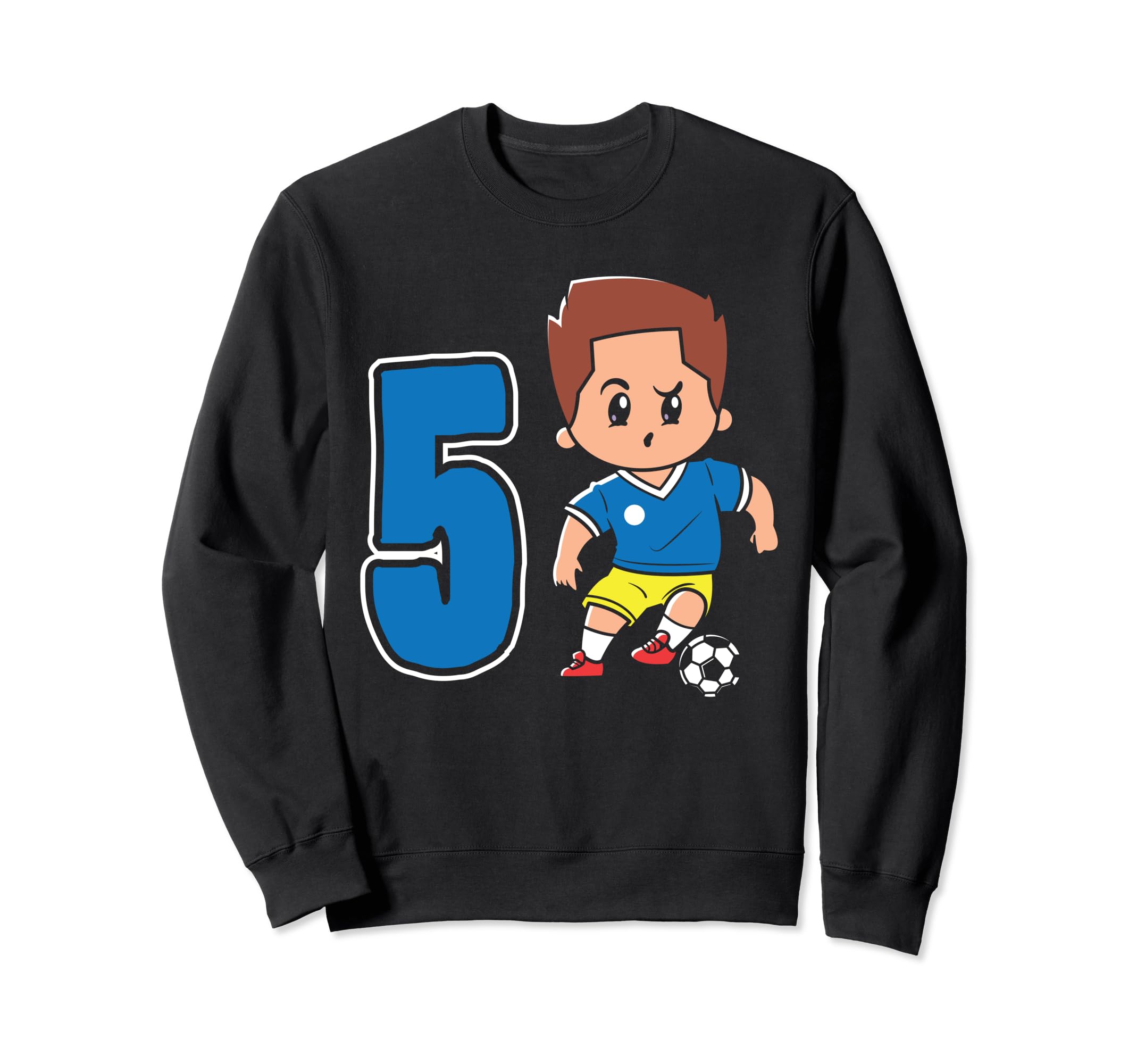 5Th Birthday 5 Years Soccer Football Sweatshirt - Unique Graphic Unisex