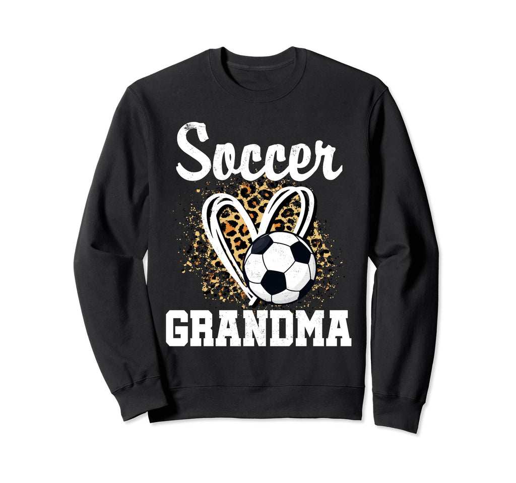 Soccer Grandma Leopard Heart Sweatshirt - Minimalist Print Men Women