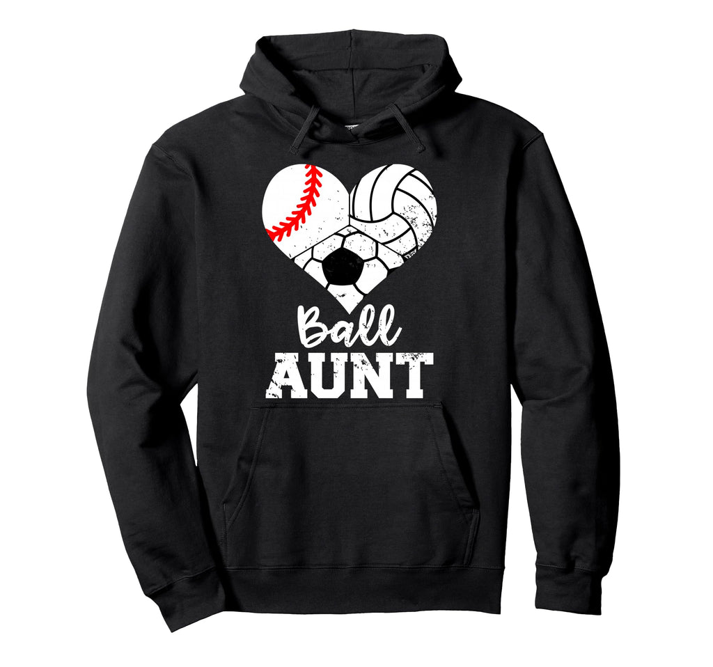 Ball Aunt Heart Baseball Volleyball Hoodie - Novelty Apparel Men Women
