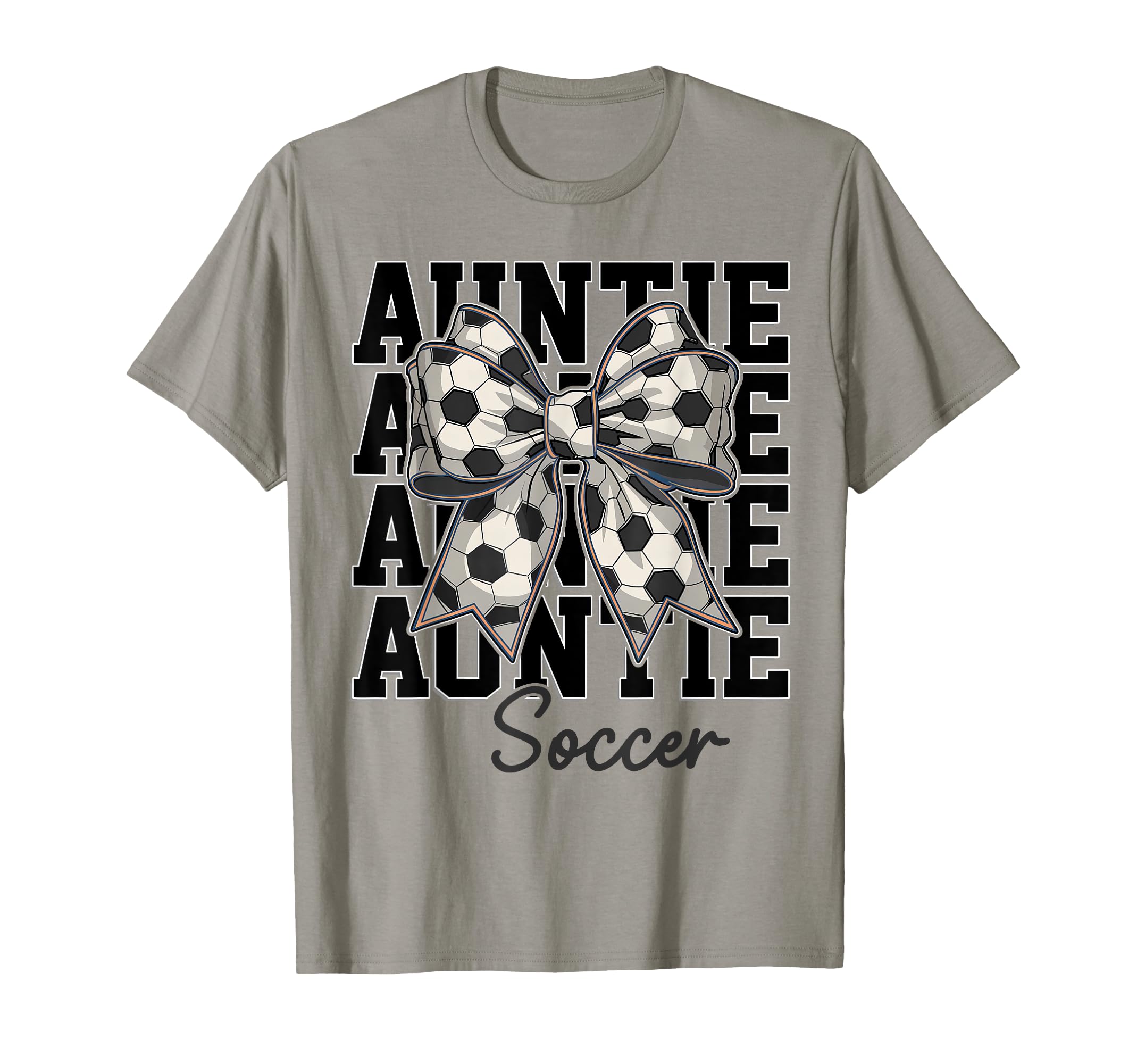 Soccer Auntie Coquette Bow Biggest Fan T-Shirt - Fun Novelty Design Unisex