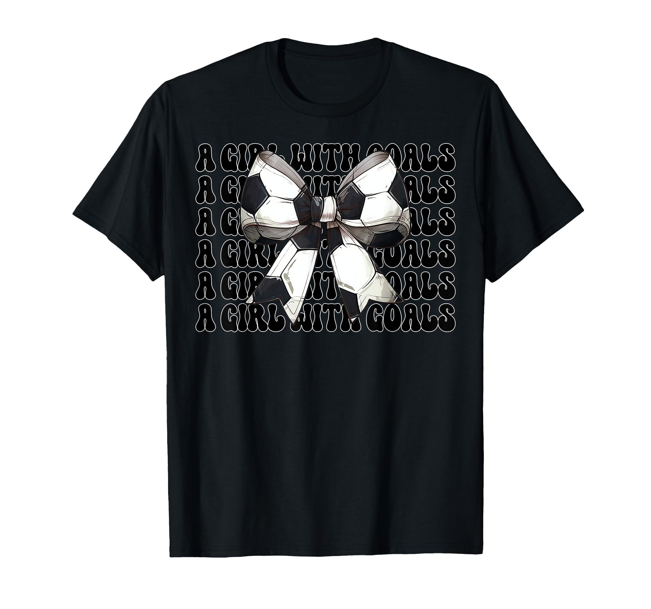 Goals Soccer Coquette Bow T-Shirt - Custom Art Print for Adults