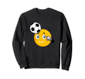 Soccer Emoticon Face Funny Coach Sweatshirt - Custom Art Print Unisex
