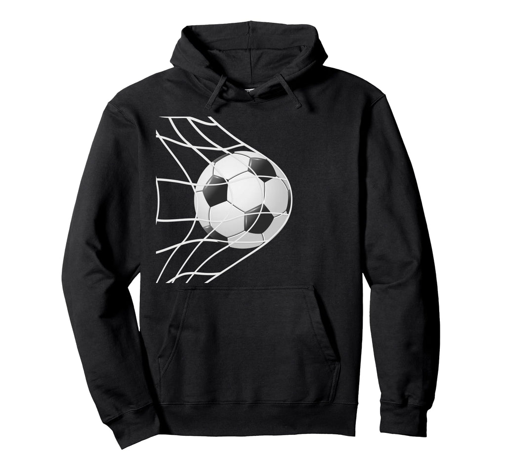 Winning Goal Soccer Ball Inside Net Hoodie - Minimalist Print for Adults