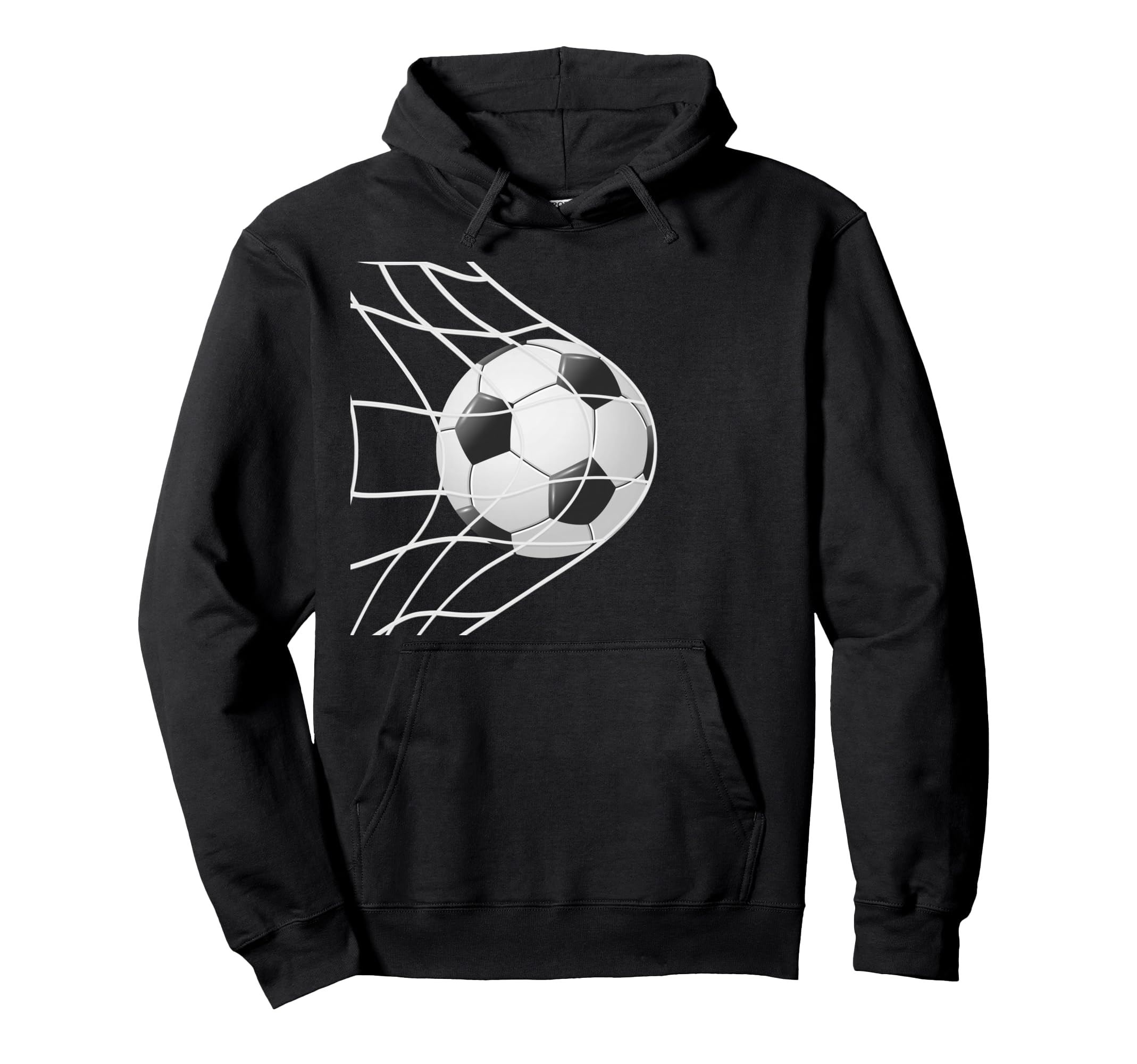 Winning Goal Soccer Ball Inside Net Hoodie - Minimalist Print for Adults