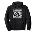 Superhero Soccer Coach Funny Soccer Hoodie - Minimalist Print Men Women