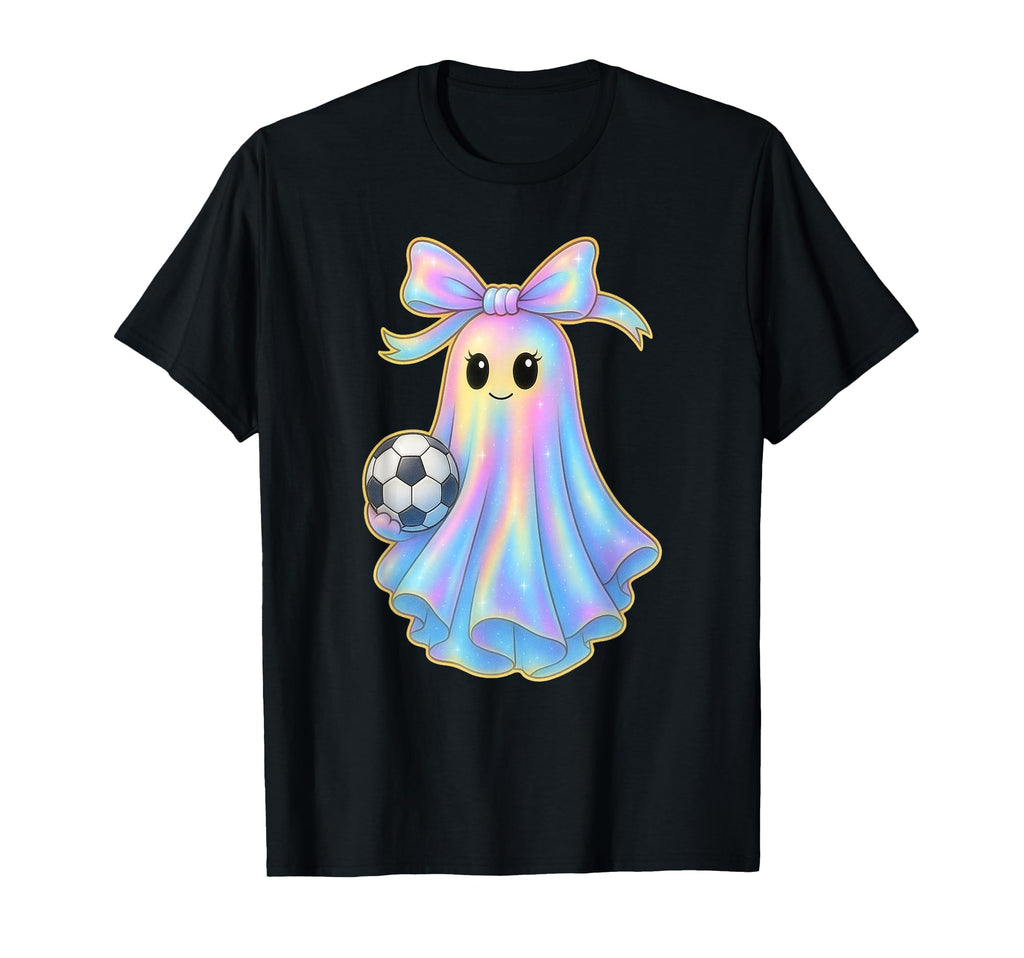 Soccer Ghost Lover Pastel Halloween T-Shirt - Graphic Print Unisex