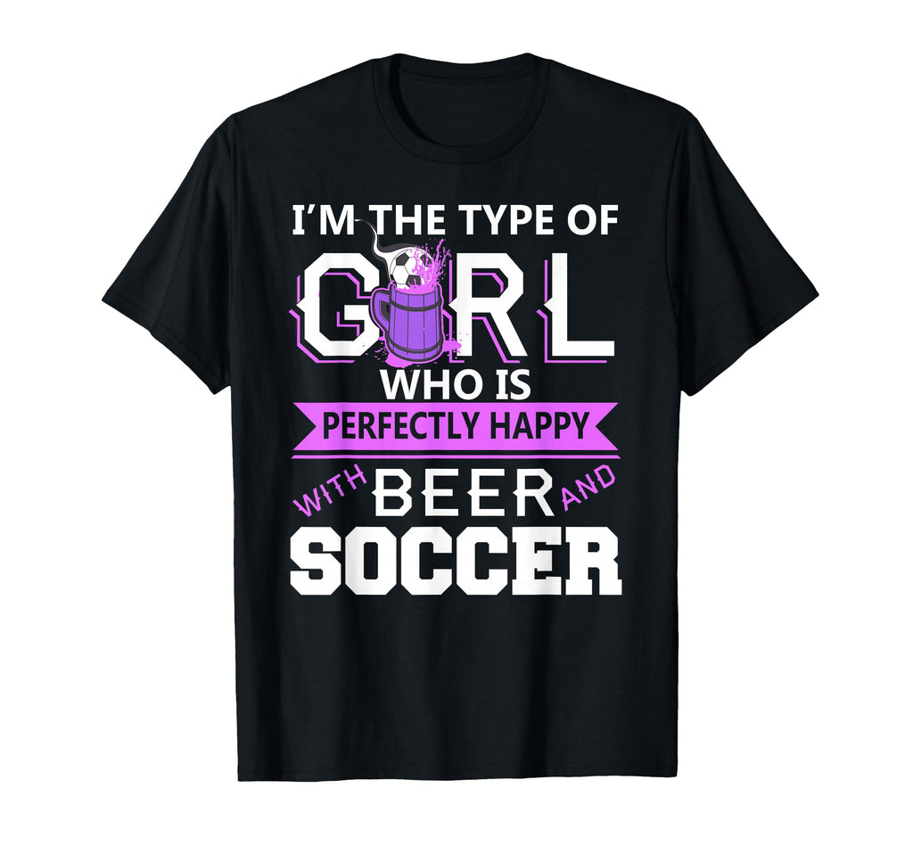 Beer And Soccer Female Fun Fan Sports T-Shirt - Minimalist Print Unisex