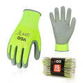 Vgo... 15-Pairs Safety Work Gloves, Gardening Gloves, Polyurethane Coated, Dipping Gloves, Latex Free (Size M, Yellow, PU2103)
