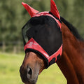 Harrison Howard Pro Luminous Horse Half Face Fly Mask Large Eye Space with Ears UV Protection for Horse Coral Orange L