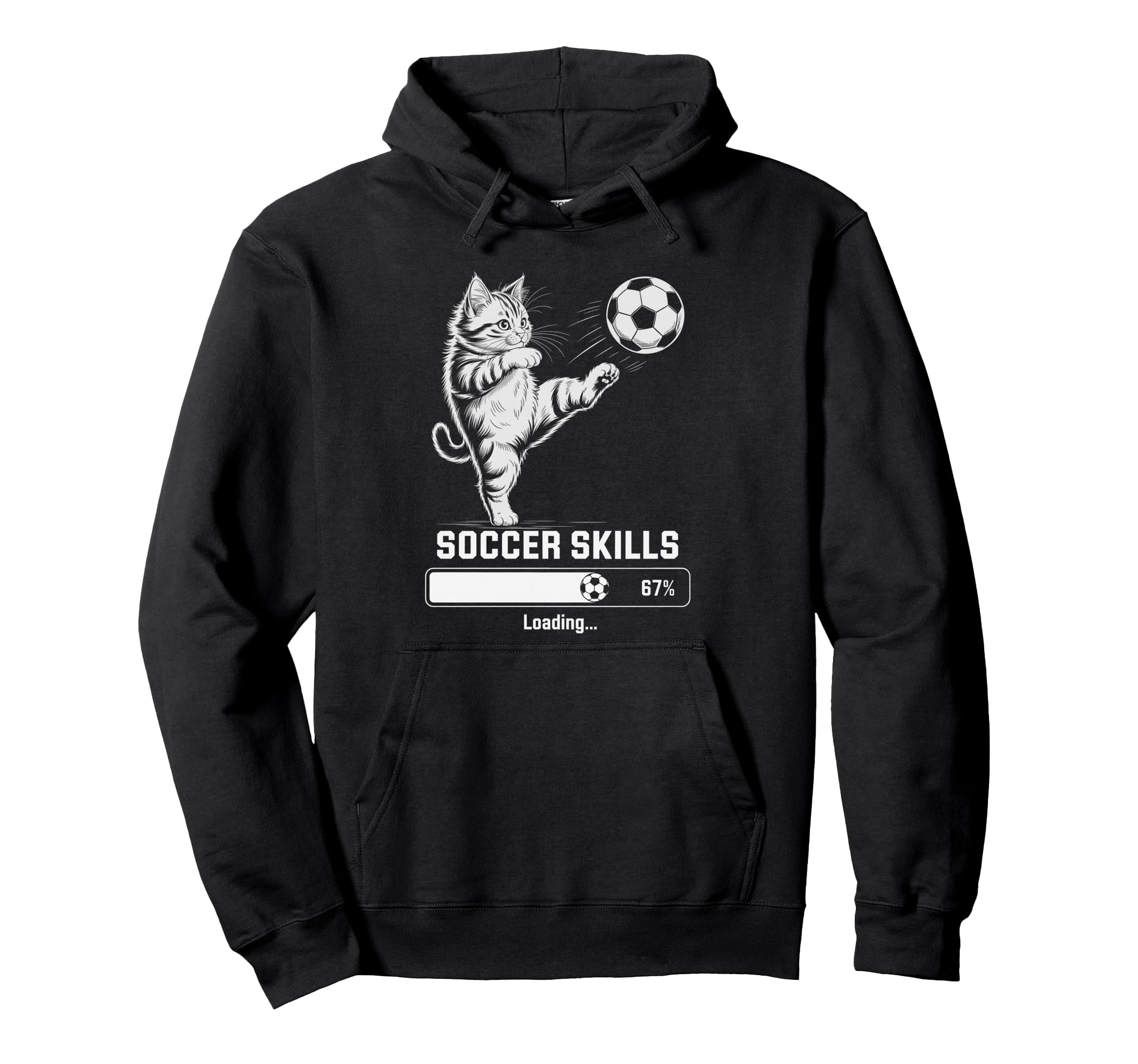 Kawaii Soccer Skills Loading Cat Mom Hoodie - Custom Art Print for Adults