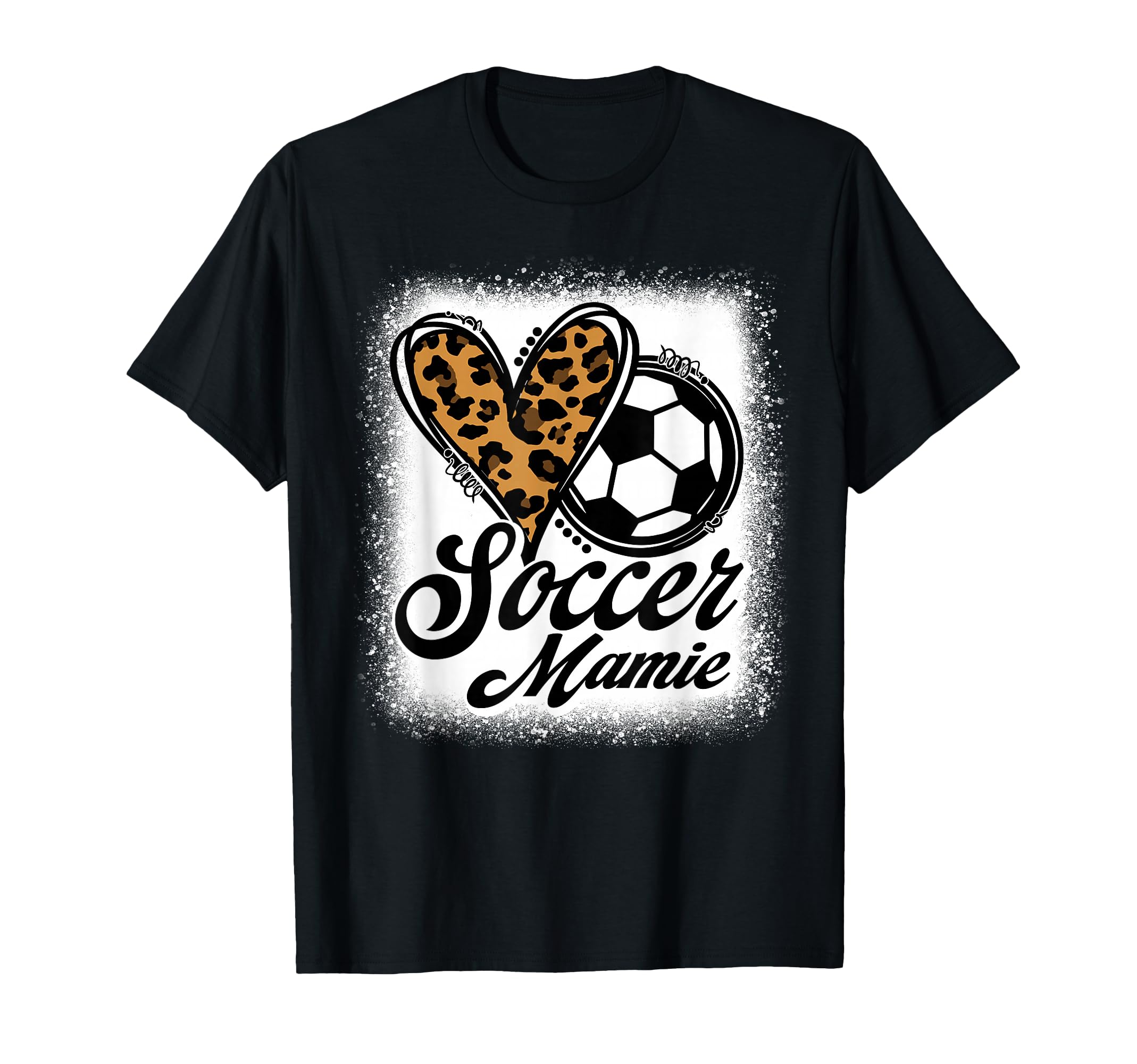 Soccer Mamie Leopard Heart T-Shirt - Aesthetic Graphic Men Women