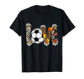 Love Soccer Football Basketball Mom T-Shirt - Novelty Apparel for Adults