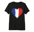 French Flag Heart Supporter Soccer T-Shirt - Trendy Graphic Unisex